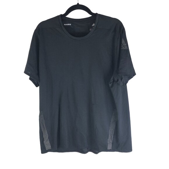 Adidas Mens Primeblue T-Shirt Black Mesh Detail Size XL - Picture 1 of 6